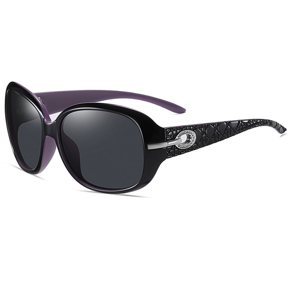 Óculos de Sol Senhora Techsuit 2012, Polarizados, Proteção UV, Preto Roxo Cinzento