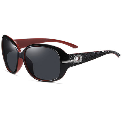 Óculos de Sol Senhora Techsuit 2012, Polarizados, Proteção UV, Preto Vermelho Cinzento