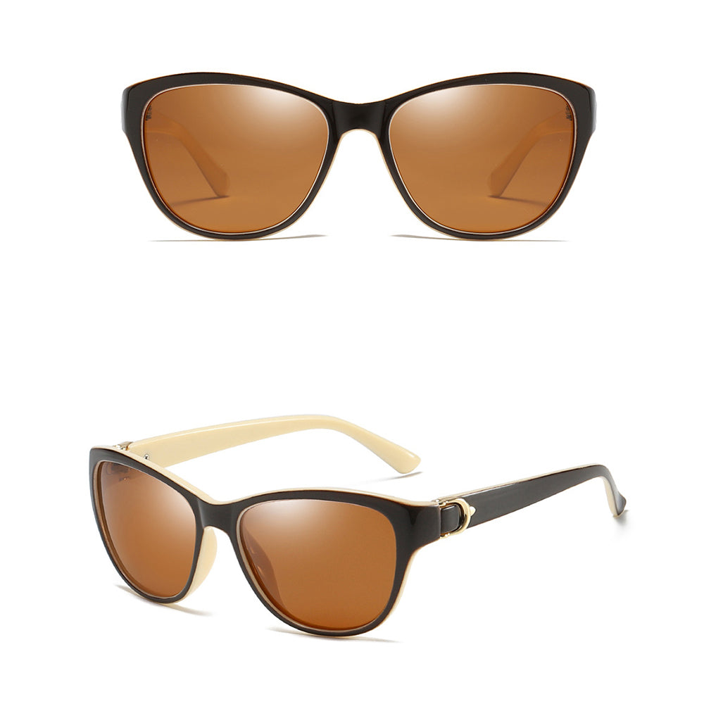 Techsuit A572 Women's Sunglasses, Polarized, UV Protection, Brown White