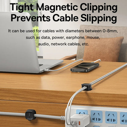 Organizador de Cabos Baseus Lite Magnético, Conjunto de 3 Peças, Branco B01331106211-00