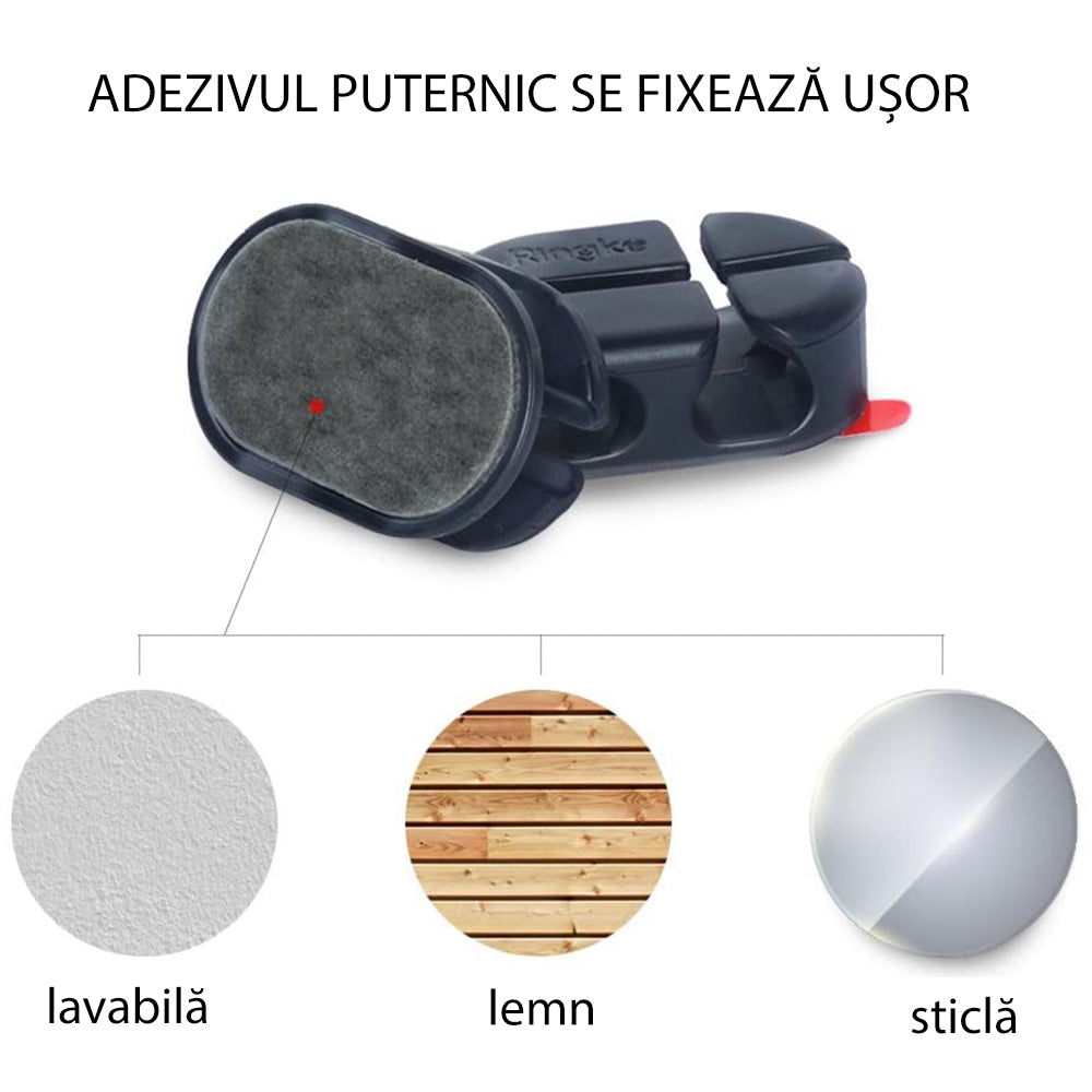 Organizador de Cabos Ringke, Conjunto de 6 peças, Preto