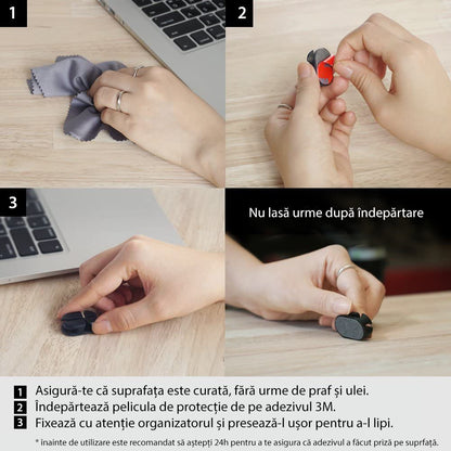 Organizador de Cabos Ringke, Conjunto de 6 peças, Preto