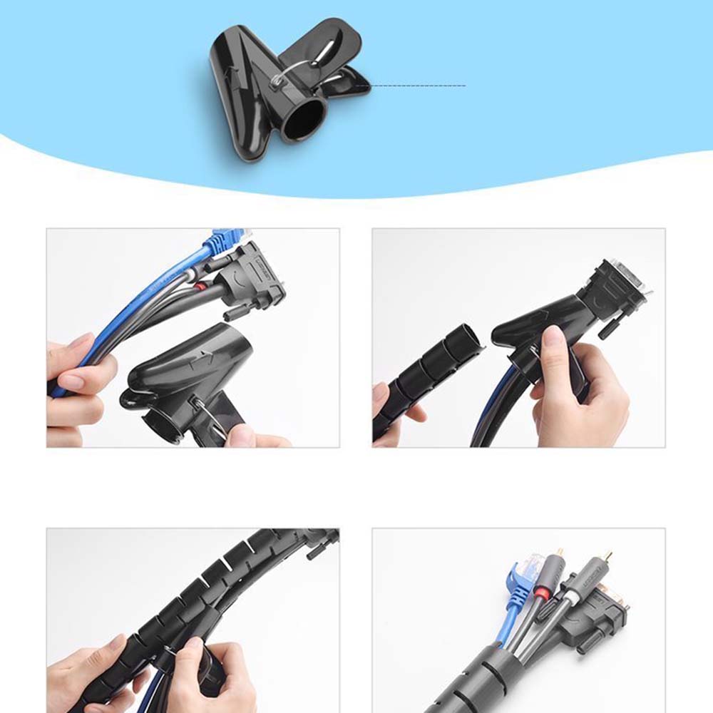 Organizador de Cabos UGREEN LP121, 25mm, 1.5m, Preto