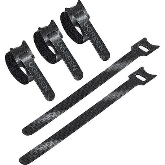 Organizador de Cabos UGREEN LP401, Velcro, Conjunto de 3 Peças, Preto