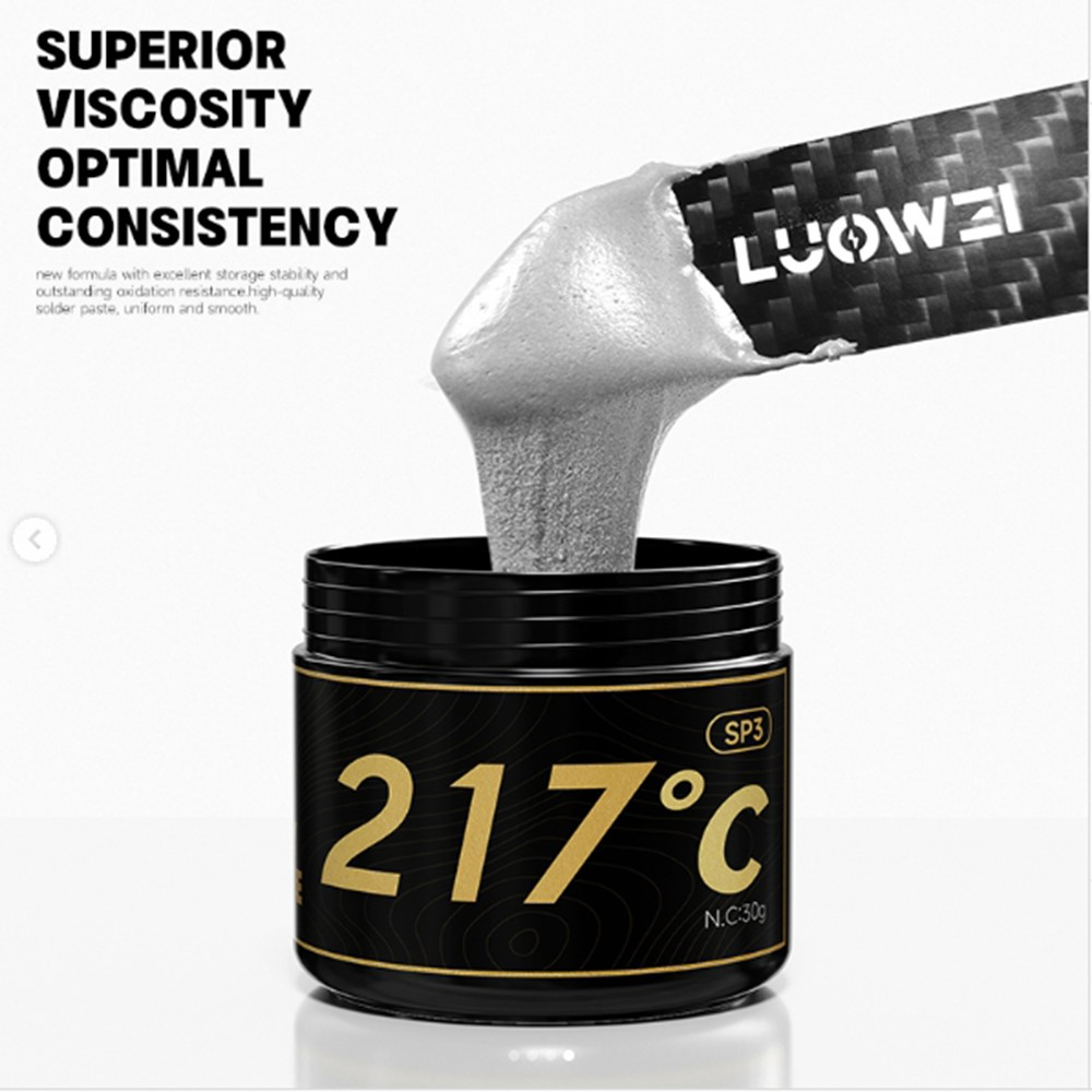 Pasta de Soldar Luowei LW-SP3, 30g, Ponto de Fusão 217 Graus