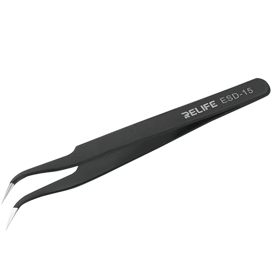 Pinça Curvada Relife RL-ESD-15, Preta
