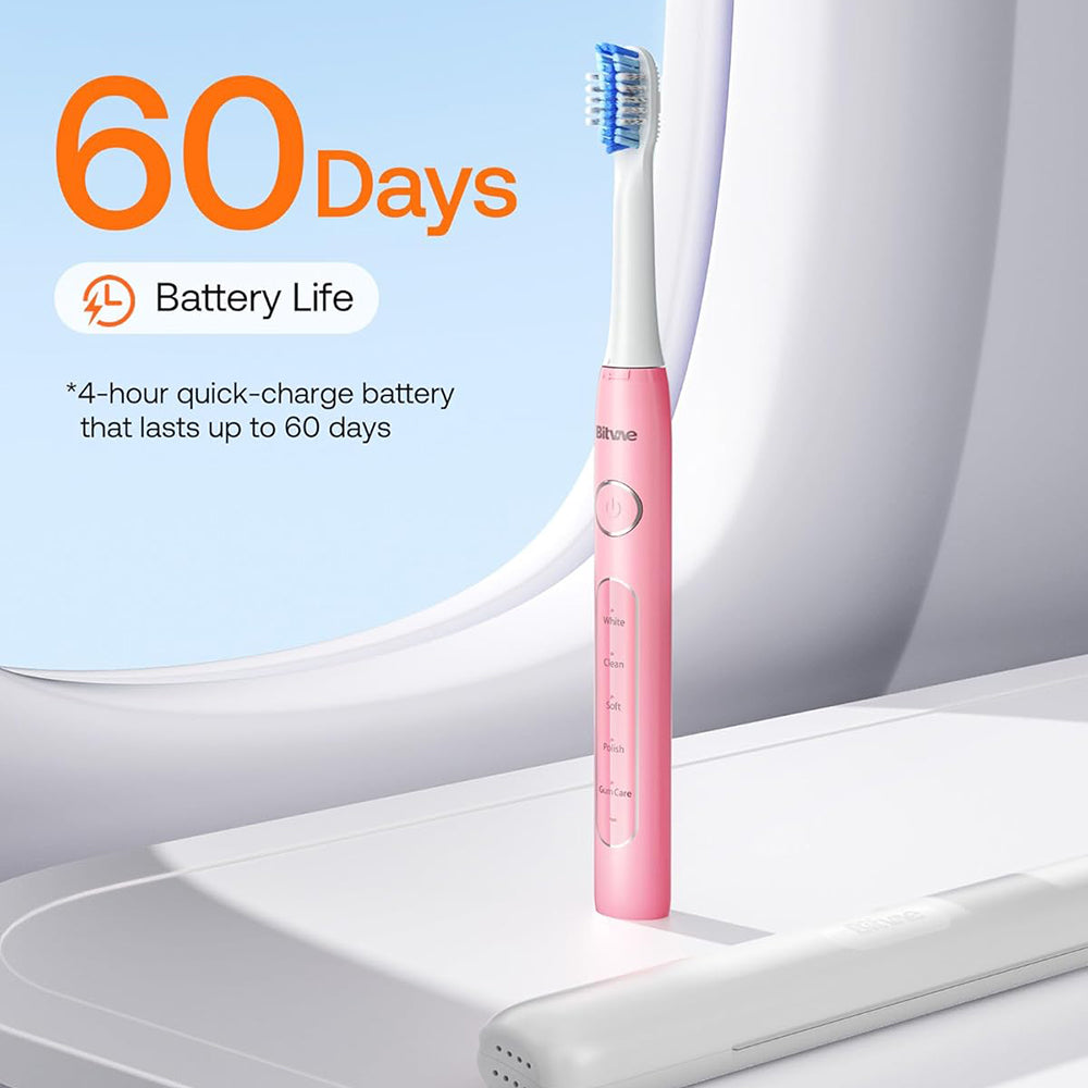 Escova de Dentes Elétrica Bitvae D2, Rosa