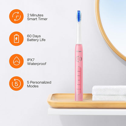 Escova de Dentes Elétrica Bitvae D2, Rosa