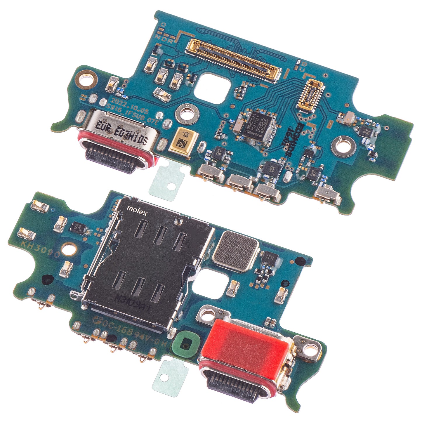 Placa com conetor de carregamento - Microfone - Módulo de leitura do SIM Samsung Galaxy S23+ S916, Service Pack GH96-15620A 