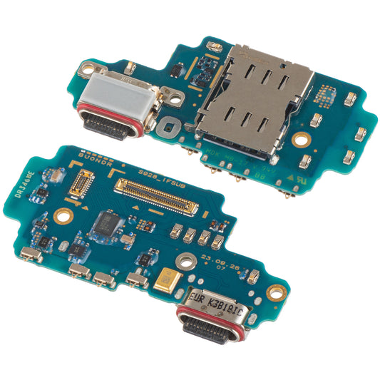 Placa com Conector de Carregamento - Microfone - Módulo Leitor de SIM Samsung Galaxy S24 Ultra S928