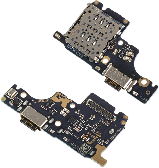 Placa com Conector de Carregamento - Microfone - Módulo Leitor SIM Xiaomi Poco M7 Pro 5G / Redmi Note 14 5G, Service Pack 56002100O1700