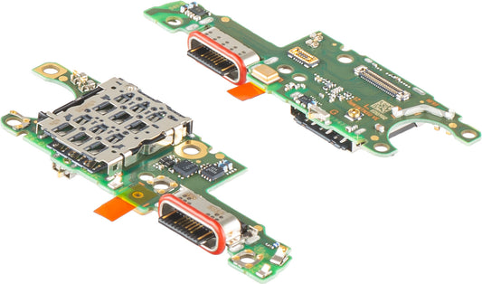 Placa com Conector de Carregamento - Microfone - Módulo Leitor SIM Honor Magic8 Lite, Service Pack 0235ARVX