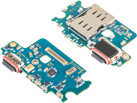 Placa com Conector de Carregamento - Microfone - Módulo Leitor SIM Samsung Galaxy S25 S931, Service Pack GH96-18238A