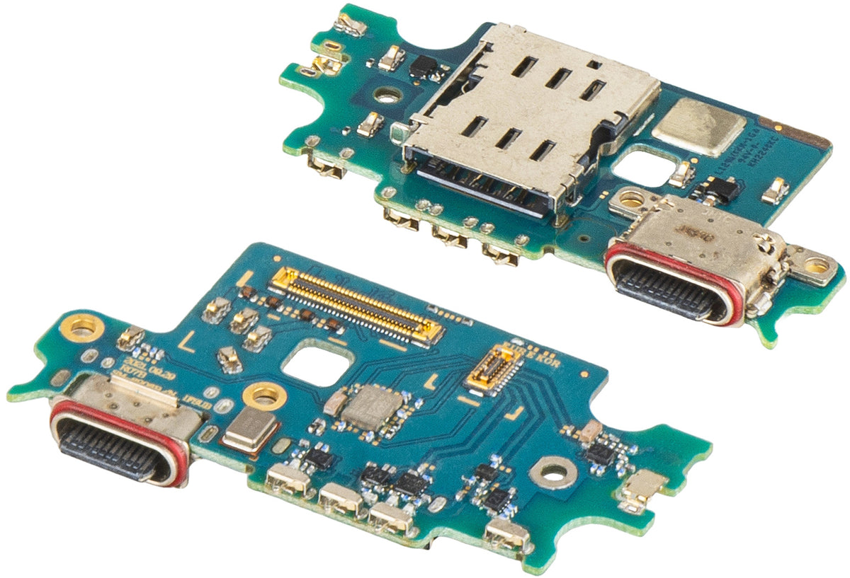 Placa com Conector de Carregamento - Microfone - Módulo Leitor de SIM Samsung Galaxy S22+ 5G S906