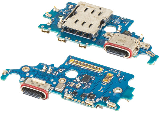 Placa com Conector de Carregamento - Microfone - Módulo Leitor de SIM Samsung Galaxy S21 5G G991