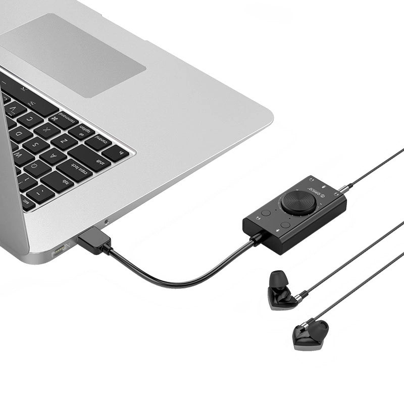 Placa de som USB Orico SC2, 3 x Jack 3.5mm, Preta