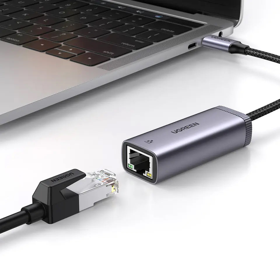 Placa de Rede UGREEN CM483, RJ45, USB-C, Cinza