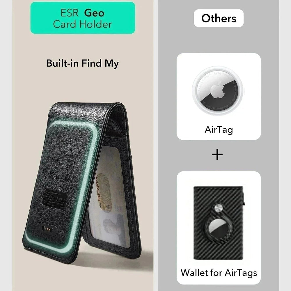 Carteira ESR Classic Geo com função Find My e Proteção RFID, Preto, Recondicionada