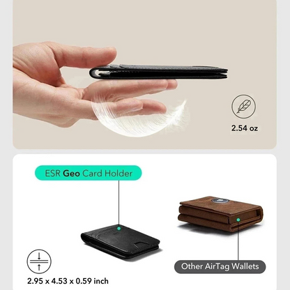 Carteira ESR Classic Geo Carbon com função Find My e Proteção RFID, Preto, Recondicionado