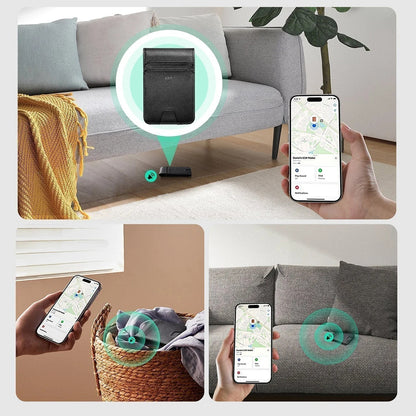 Carteira ESR Classic Geo Carbon com função Find My e Proteção RFID, Preto