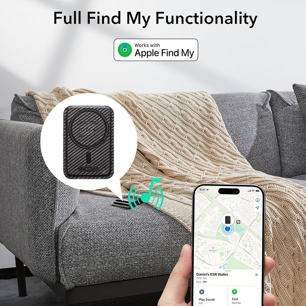 Carteira Magsafe, ESR, Classic Geo Carbon, Preto