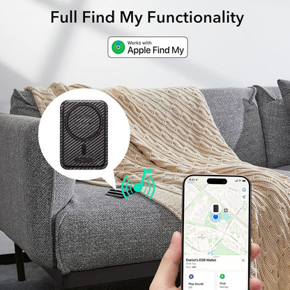 Carteira Magsafe, ESR, Classic Geo Carbon, Preto