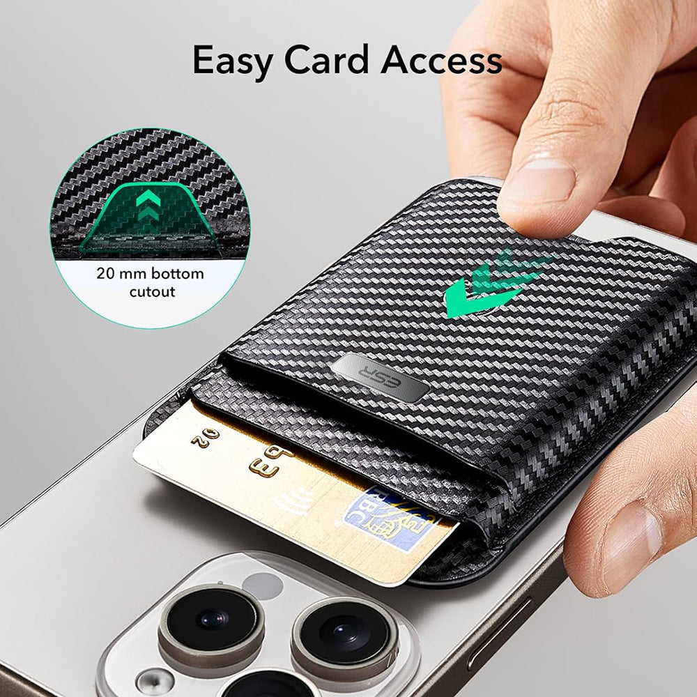 Carteira Magsafe, ESR, Classic Geo Carbon, Preto