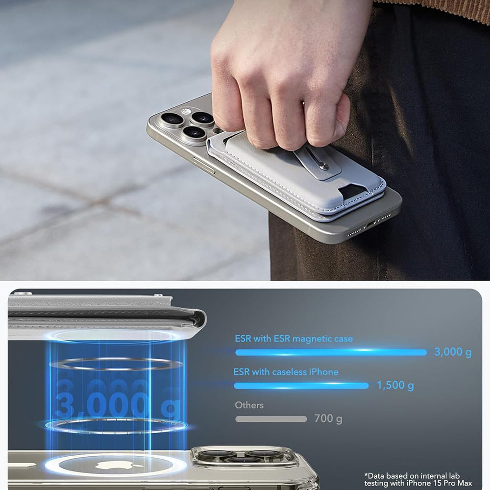 Carteira Magsafe, ESR, Find my Wallet, Cinzento