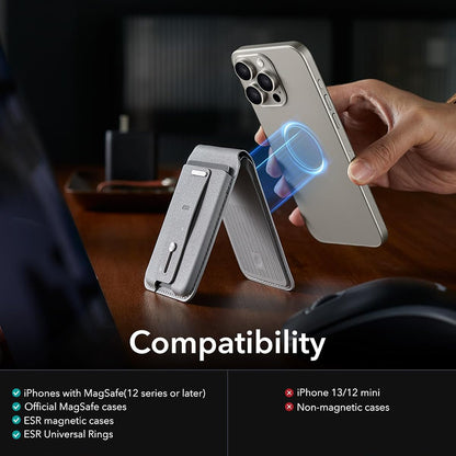 Carteira Magsafe, ESR, Find my Wallet, Cinzento