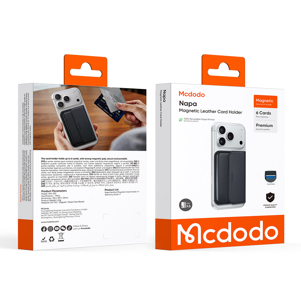 Carteira MagSafe, McDodo, WH-3530 Napa, Preto