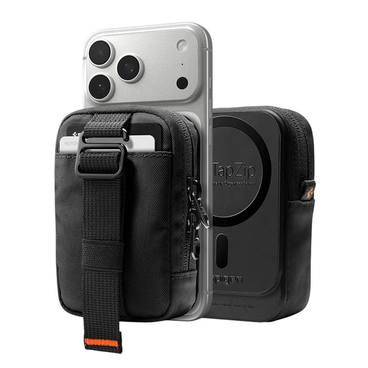 Carteira MagSafe, Spigen, TinTap ZIP MagFit 2, Preto AFA11564
