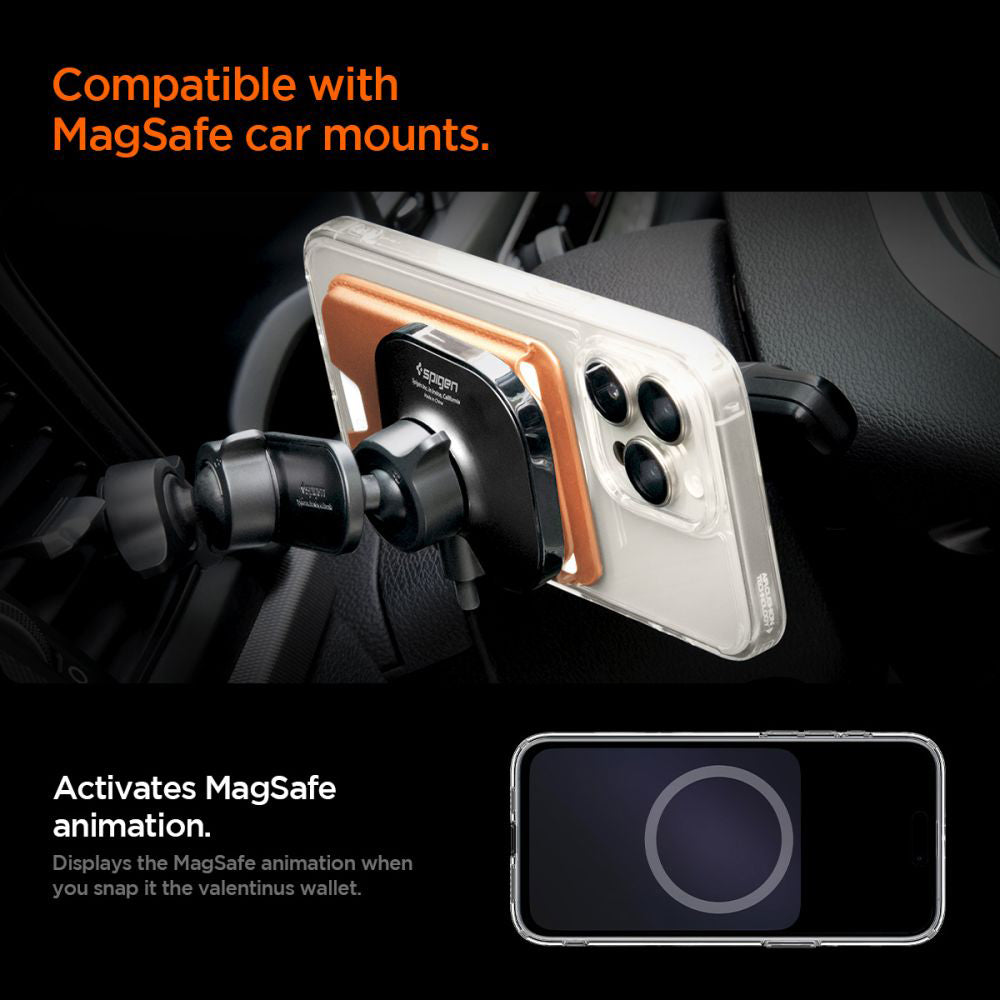 Carteira MagSafe, Spigen, Valentinus MagFit+, Laranja AFA11340