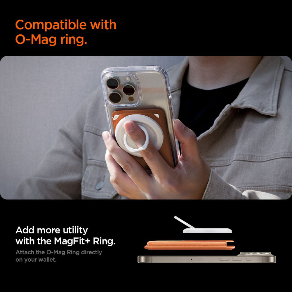 Carteira MagSafe, Spigen, Valentinus MagFit+, Laranja AFA11340
