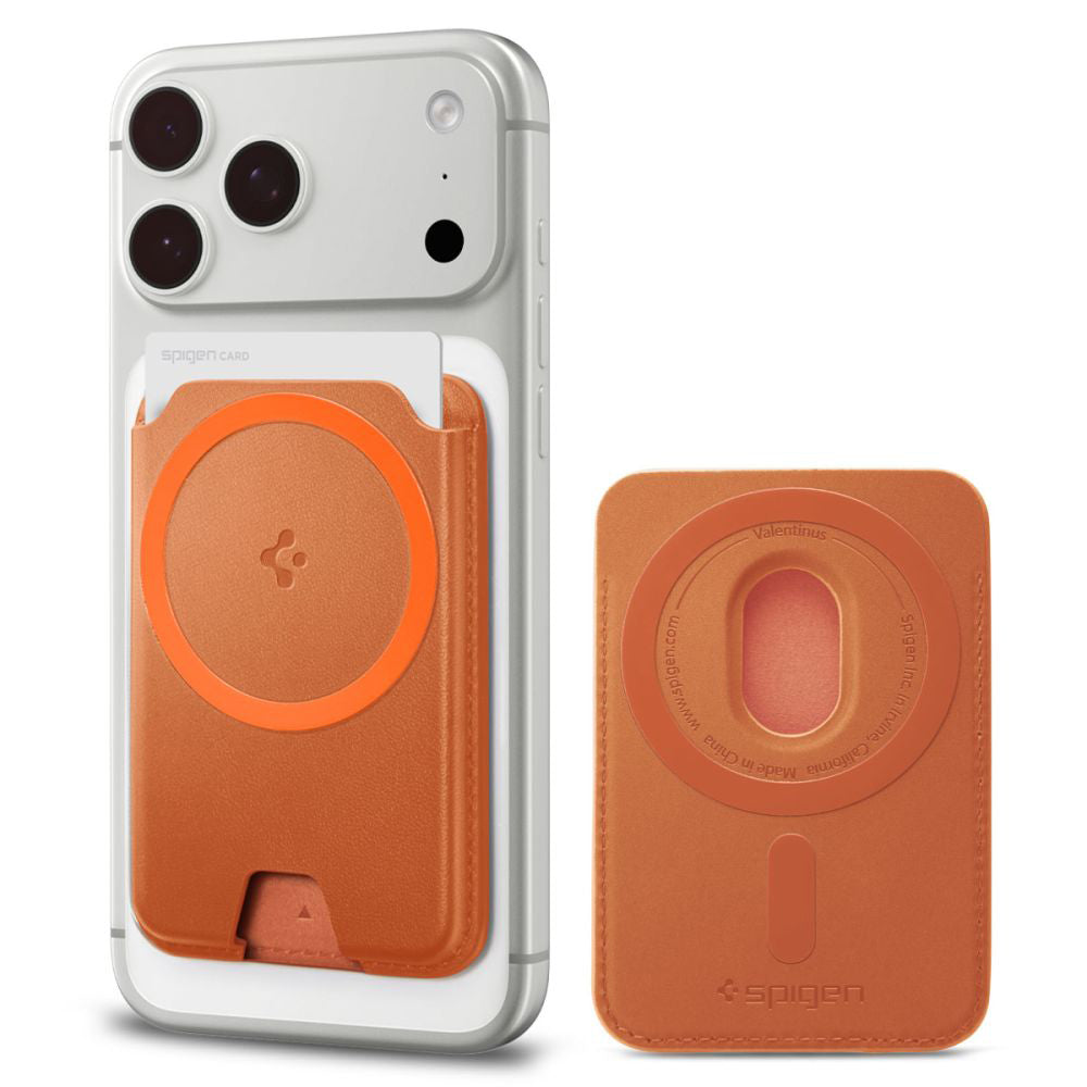 Carteira MagSafe, Spigen, Valentinus MagFit+, Laranja AFA11340