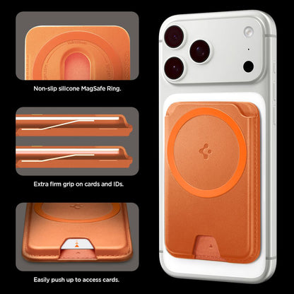 Carteira MagSafe, Spigen, Valentinus MagFit+, Laranja AFA11340