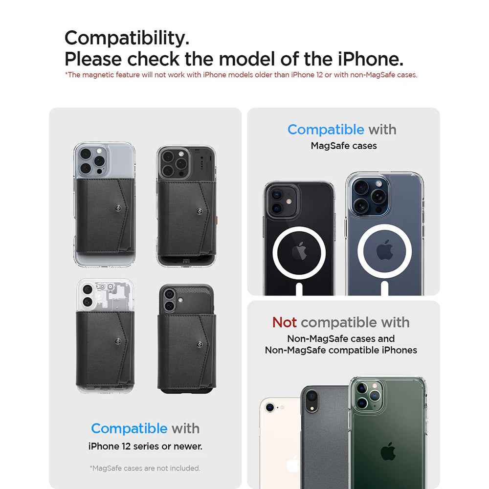 Magsafe Wallet, Spigen, Valentinus Pro, Black