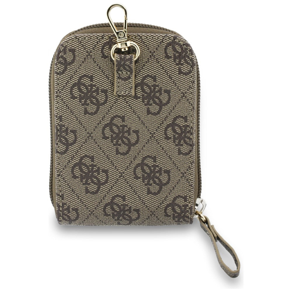 Carteira e Cordão para Telefone Guess 4G Metal Logo, Castanho