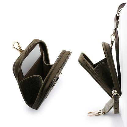 Carteira e Cordão para Telefone Guess 4G Metal Logo, Castanho