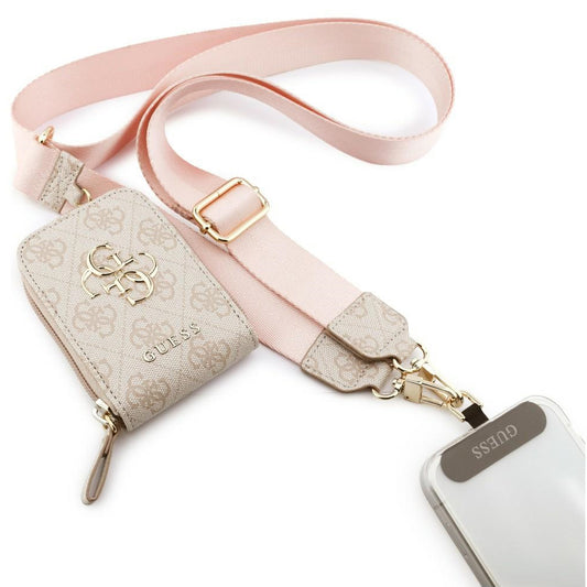 Carteira e Cordão para Telefone Guess 4G Metal Logo, Rosa