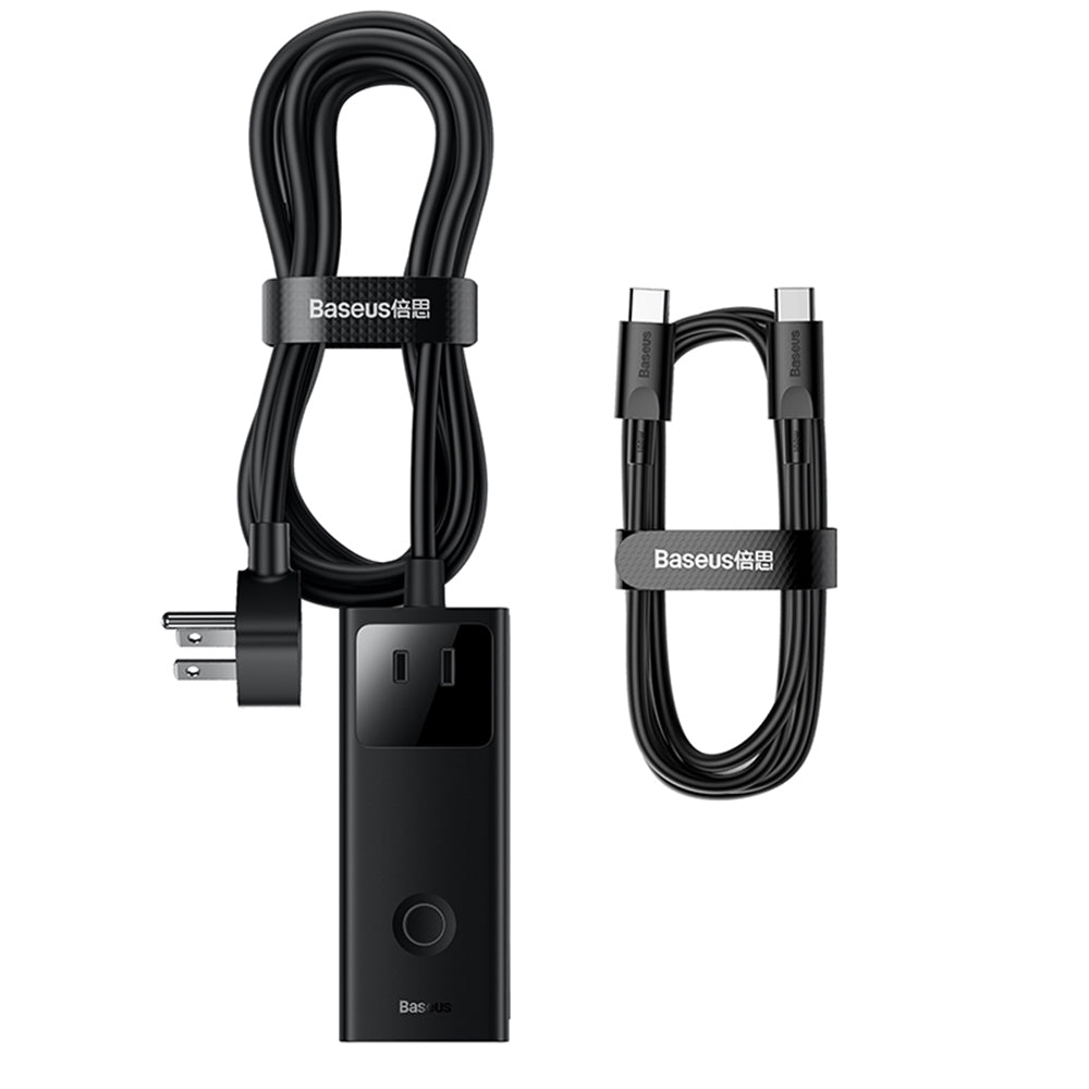 Extensão Baseus PowerCombo US, 3 x Tomada, Preto PSLA020101