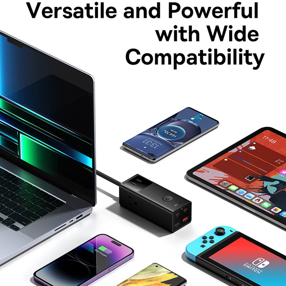 Extensão Baseus PowerCombo US, 3 x Tomada, Preto PSLA020101