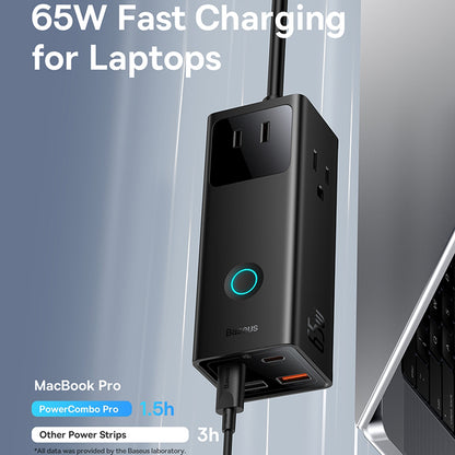 Extensão Baseus PowerCombo US, 3 x Tomada, Preto PSLA020101