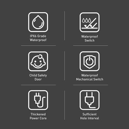 Extensão ColorWay, 6 x Schuko, Branco