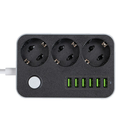 Extensão ColorWay, 3 x Schuko - 6 x USB-A, Preto