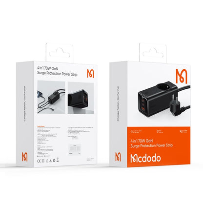 Extensão McDodo CH-4620, 1 x Schuko, Preto