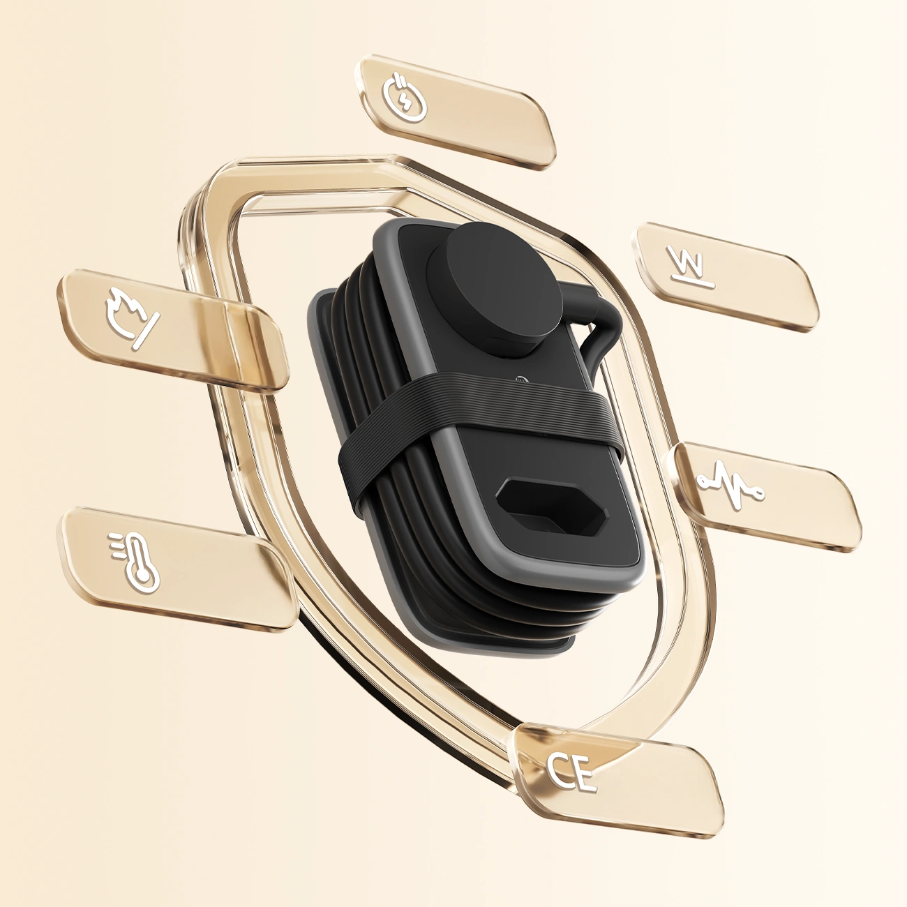 Extensão Orico APP, 1 x Schuko - 1 x Tomada - 2 x USB-A - 1 x USB-C, Preto Cinzento