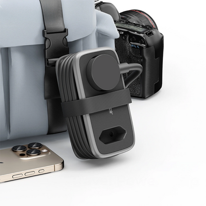 Extensão Orico APP, 1 x Schuko - 1 x Tomada - 2 x USB-A - 1 x USB-C, Preto Cinzento