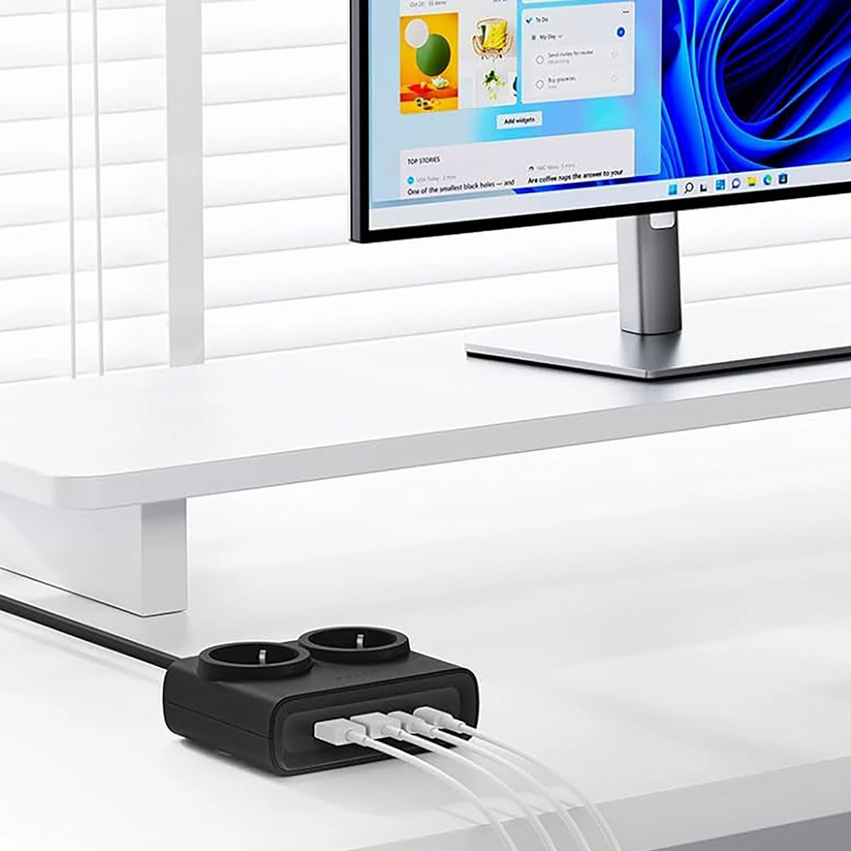 Extensão Orico PDC25, 2 x Schuko - 2 x USB-A - 2 x USB-C, Preto