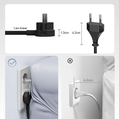 Extensão Orico PDC25, 2 x Schuko - 2 x USB-A - 2 x USB-C, Preto