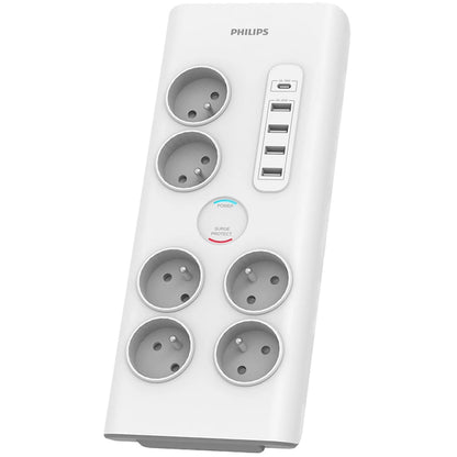 Carregador de rede Philips, 4 x USB-A - 1 x USB-C - 6 x Schuko, branco PHIL-SPN7060WA/60 